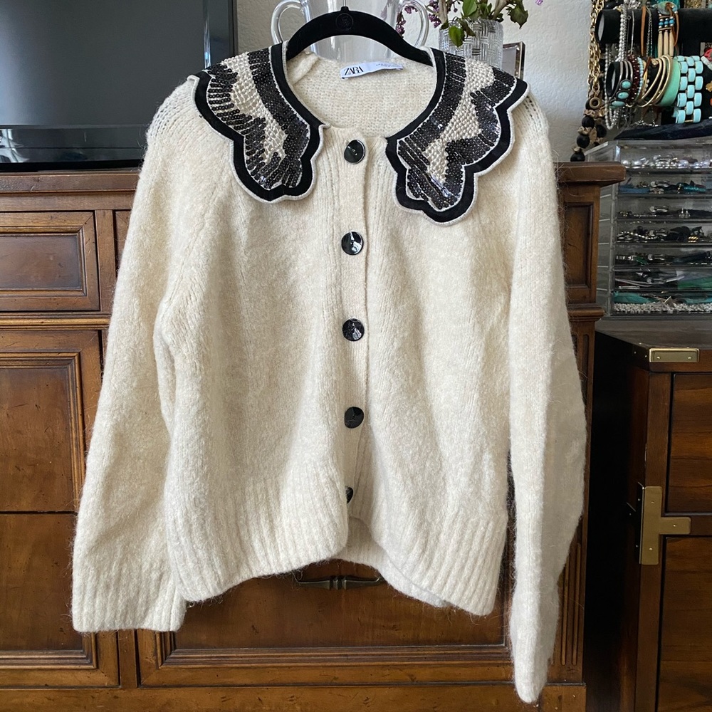 ZARA EMBELLISHED CARDIGAN